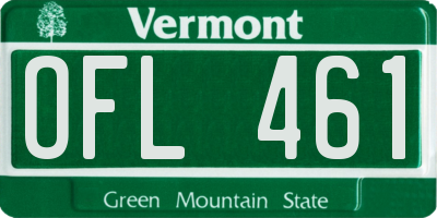 VT license plate OFL461