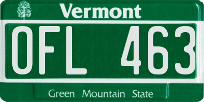 VT license plate OFL463