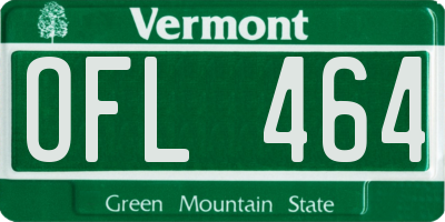 VT license plate OFL464