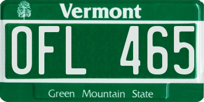 VT license plate OFL465
