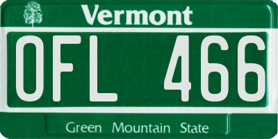 VT license plate OFL466