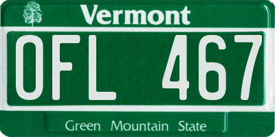 VT license plate OFL467