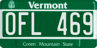 VT license plate OFL469
