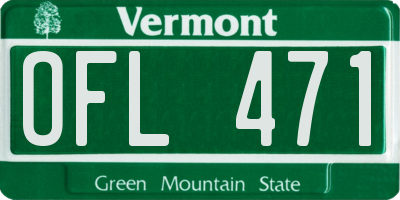VT license plate OFL471