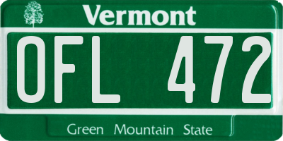 VT license plate OFL472