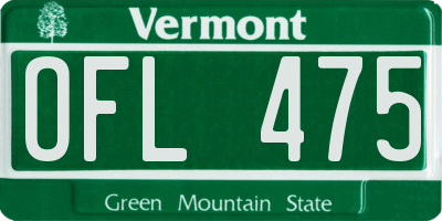 VT license plate OFL475