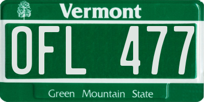 VT license plate OFL477