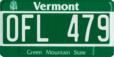 VT license plate OFL479