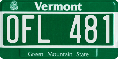 VT license plate OFL481