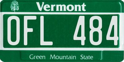 VT license plate OFL484