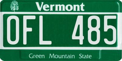 VT license plate OFL485