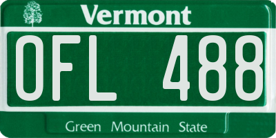 VT license plate OFL488