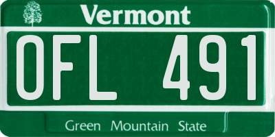 VT license plate OFL491