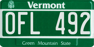 VT license plate OFL492