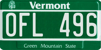VT license plate OFL496