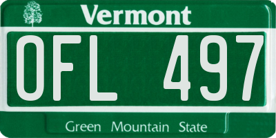 VT license plate OFL497