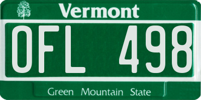 VT license plate OFL498