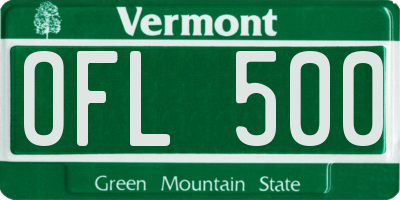 VT license plate OFL500