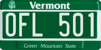 VT license plate OFL501