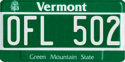 VT license plate OFL502