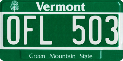 VT license plate OFL503