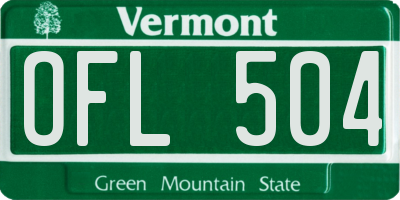 VT license plate OFL504