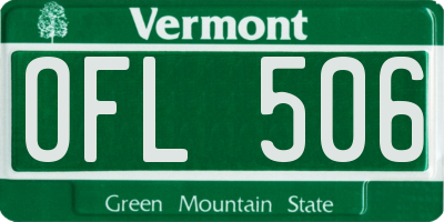 VT license plate OFL506