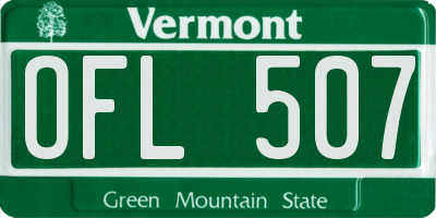 VT license plate OFL507