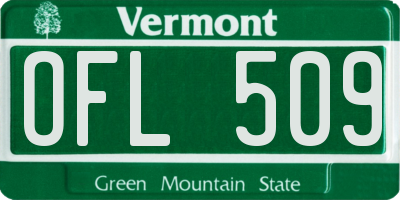VT license plate OFL509