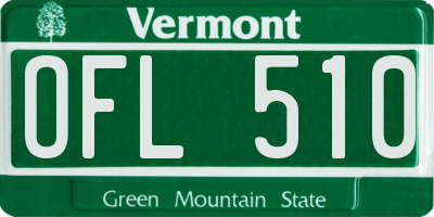 VT license plate OFL510