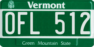 VT license plate OFL512