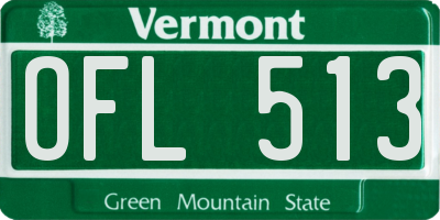 VT license plate OFL513