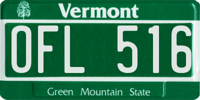 VT license plate OFL516