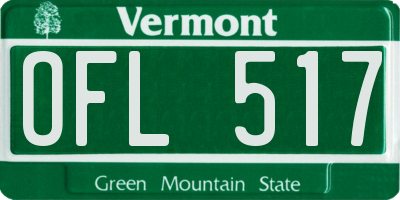 VT license plate OFL517