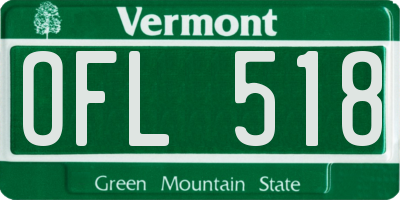 VT license plate OFL518