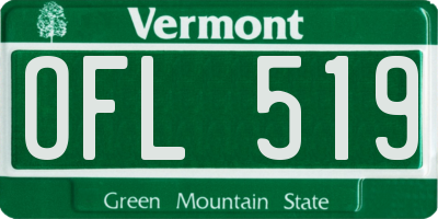 VT license plate OFL519