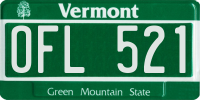 VT license plate OFL521