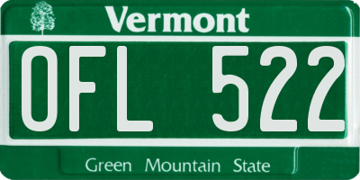 VT license plate OFL522