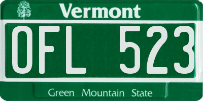 VT license plate OFL523