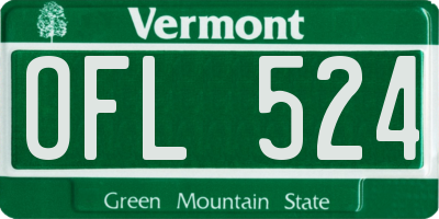 VT license plate OFL524