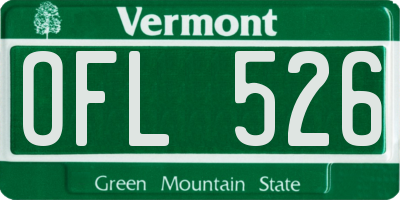 VT license plate OFL526