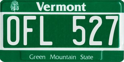 VT license plate OFL527
