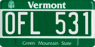 VT license plate OFL531