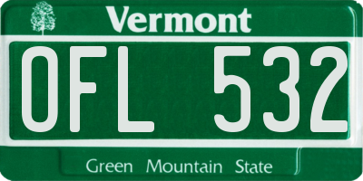 VT license plate OFL532