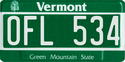 VT license plate OFL534