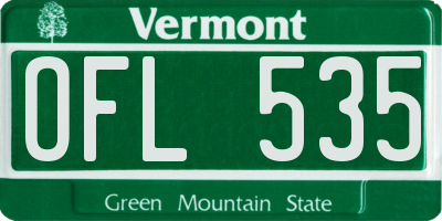 VT license plate OFL535