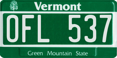 VT license plate OFL537