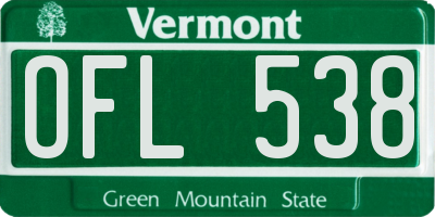 VT license plate OFL538