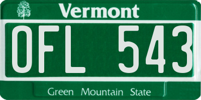 VT license plate OFL543