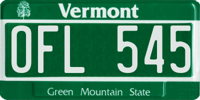 VT license plate OFL545